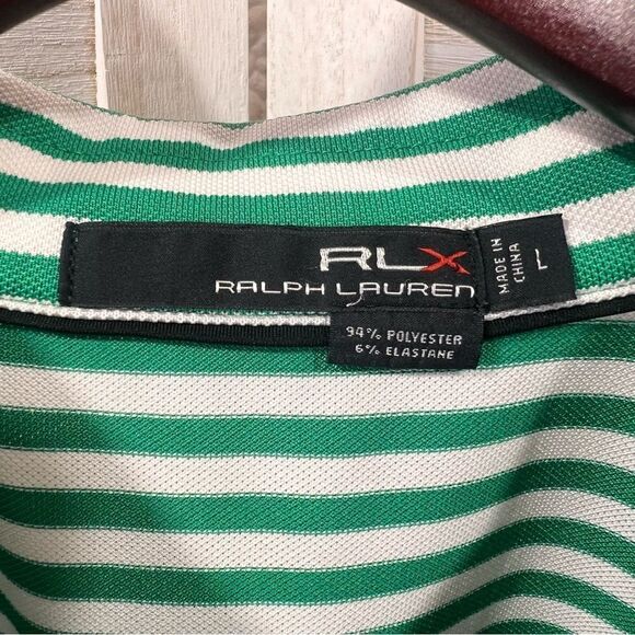 3/$25 RLX Ralph Lauren Striped Performance Golf Polo L - Picture 4 of 8